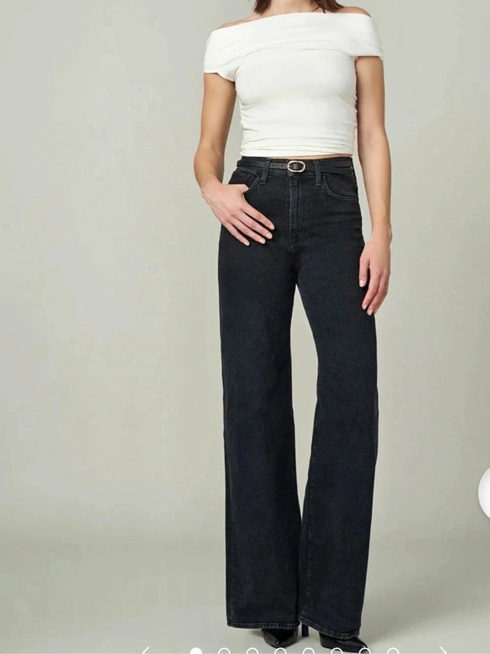 Joe's The Mia High Rise Wide Leg Wide Leg Jeans in Black Waist 26